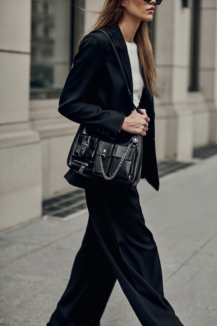 Richme Punk Bolso Mujer Fashion 2025 Trend New Design Chains Crossbody Shoulder Bags Harajuku Y2k PU Individuality Ladies Bags