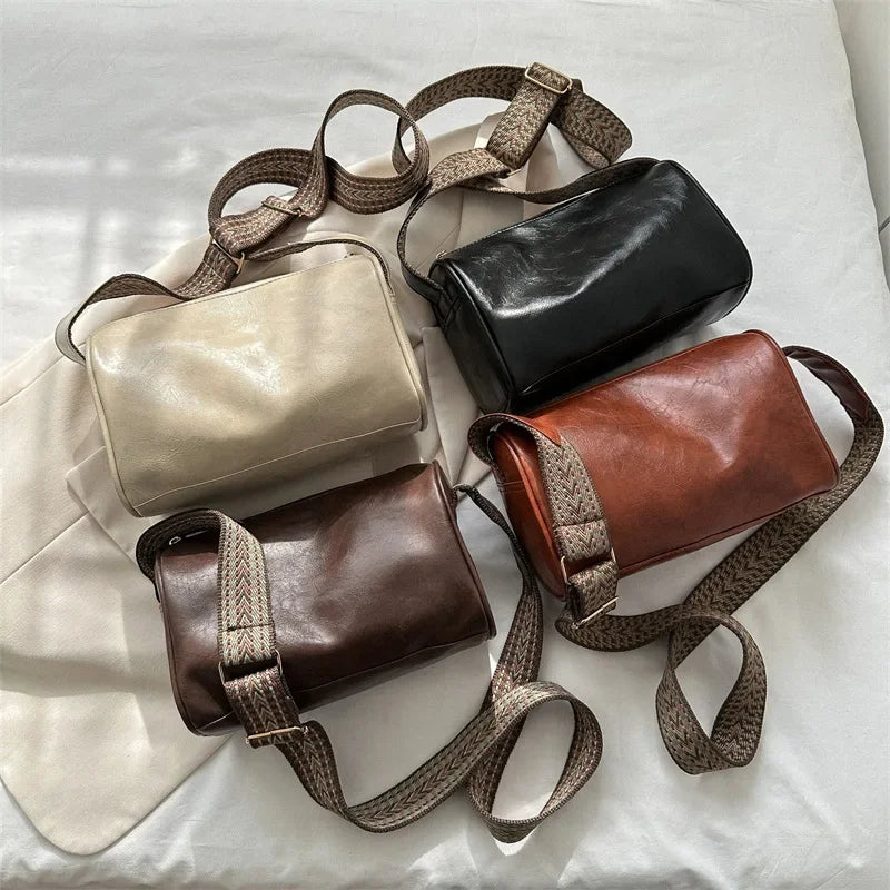 Vintage PU Leather Pillow Crossbody Bag – Soft, Stylish & Perfect for Everyday