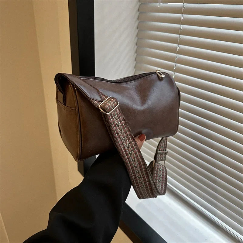 Vintage PU Leather Pillow Crossbody Bag – Soft, Stylish & Perfect for Everyday