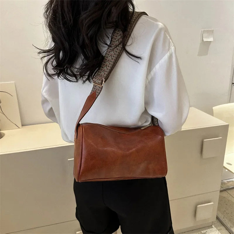 Vintage PU Leather Pillow Crossbody Bag – Soft, Stylish & Perfect for Everyday